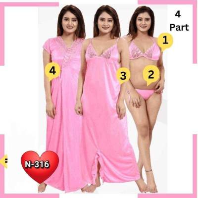 4Pc Indian Night Dress (Pinnk).